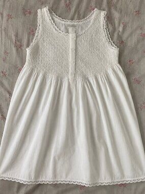 Smock Tatting Lace Pure Cotton Little Girl Nightgown
